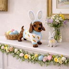 Easter Bunny Dachshund Statue