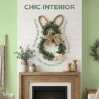 Easter Bunny-Themed Artificial Flower Wreath