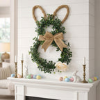 Easter Bunny-Themed Artificial Flower Wreath