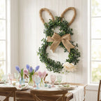 Easter Bunny-Themed Artificial Flower Wreath