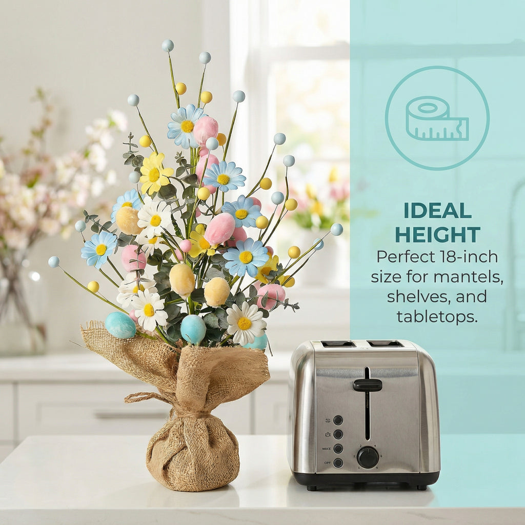 Easter Egg Tree Decoration,Easter Table Tree Decoration, Artificial Easter Egg Tree with Burlap Base