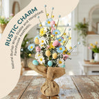 Easter Egg Tree Decoration,Easter Table Tree Decoration, Artificial Easter Egg Tree with Burlap Base
