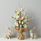 Easter Egg Tree Decoration,Easter Table Tree Decoration, Artificial Easter Egg Tree with Burlap Base