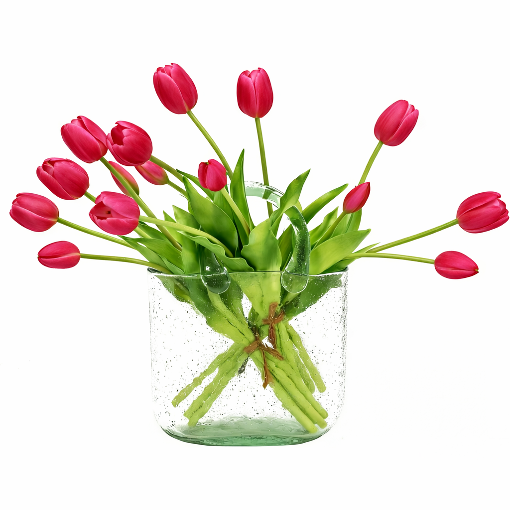Artificial Tulips Flowers, Real Touch Latex Bouquet,Easter-ready Spring Décor