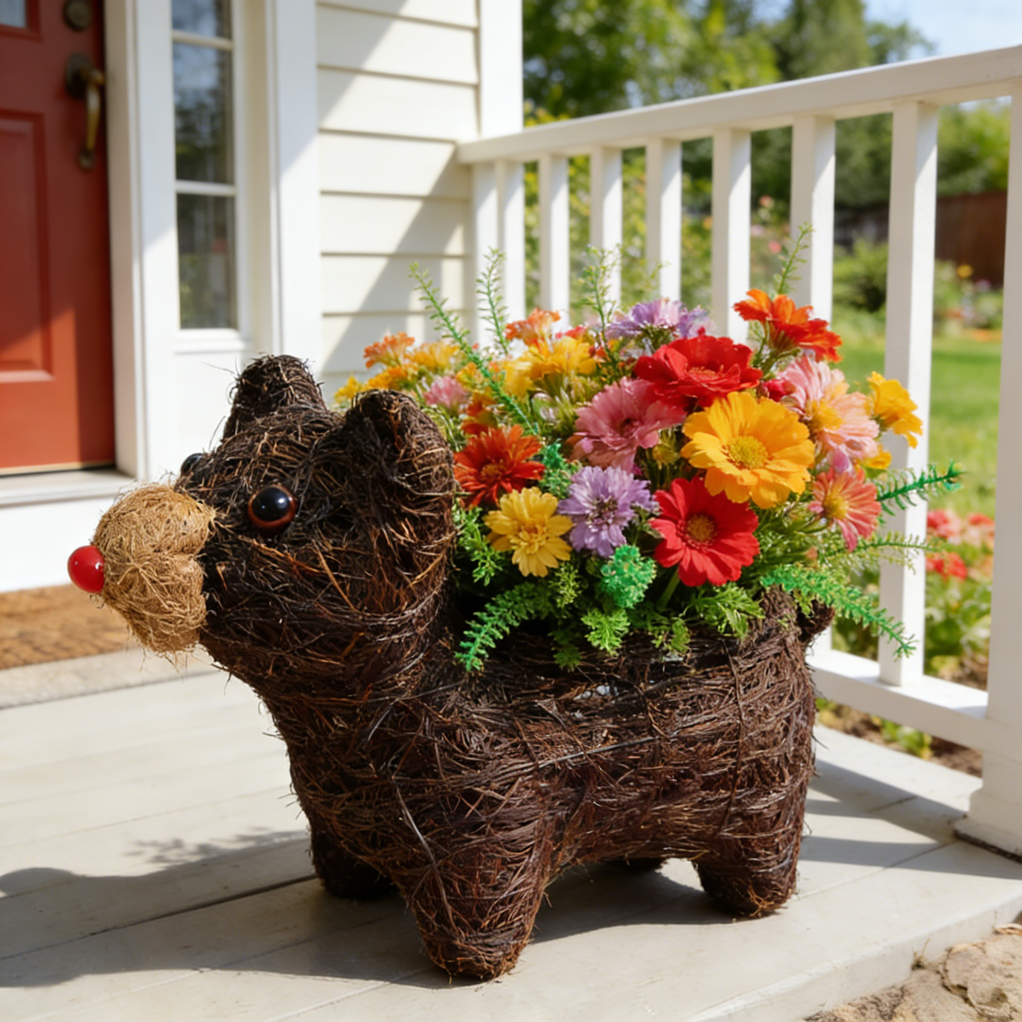 Coconut Fiber Woven Animal-Shaped Creative Flower Basket