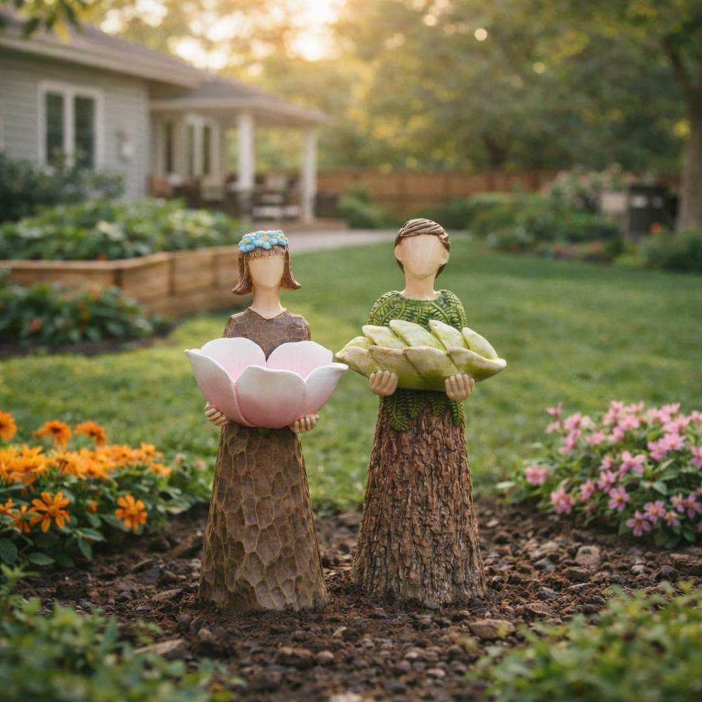 Rainforest Couple Bird Feeder, Unique Resin Bird Feeders, Bird Lovers Gift, Outdoor Garden Decor