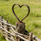 Rustic Metal Heart Garden Stake