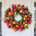 Artificial Tulip Wreath for Easter and spring decorating