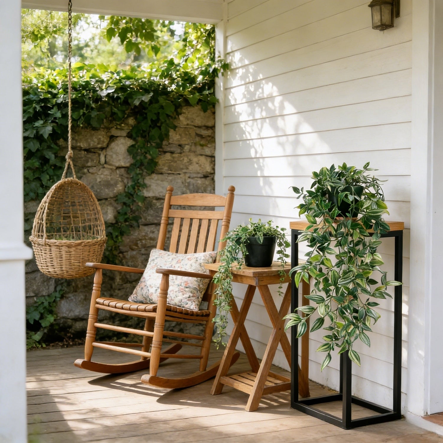 Lifelike Faux Hanging Vine Plant with Pot