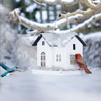 Solar-Powered Rustic Metal Bird Feeder