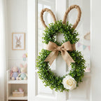 Easter Bunny-Themed Artificial Flower Wreath