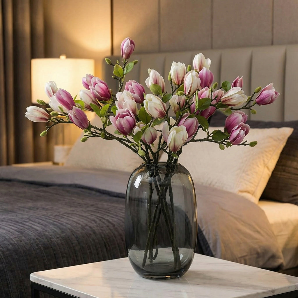 Artificial Magnolia Flower Branches Stem