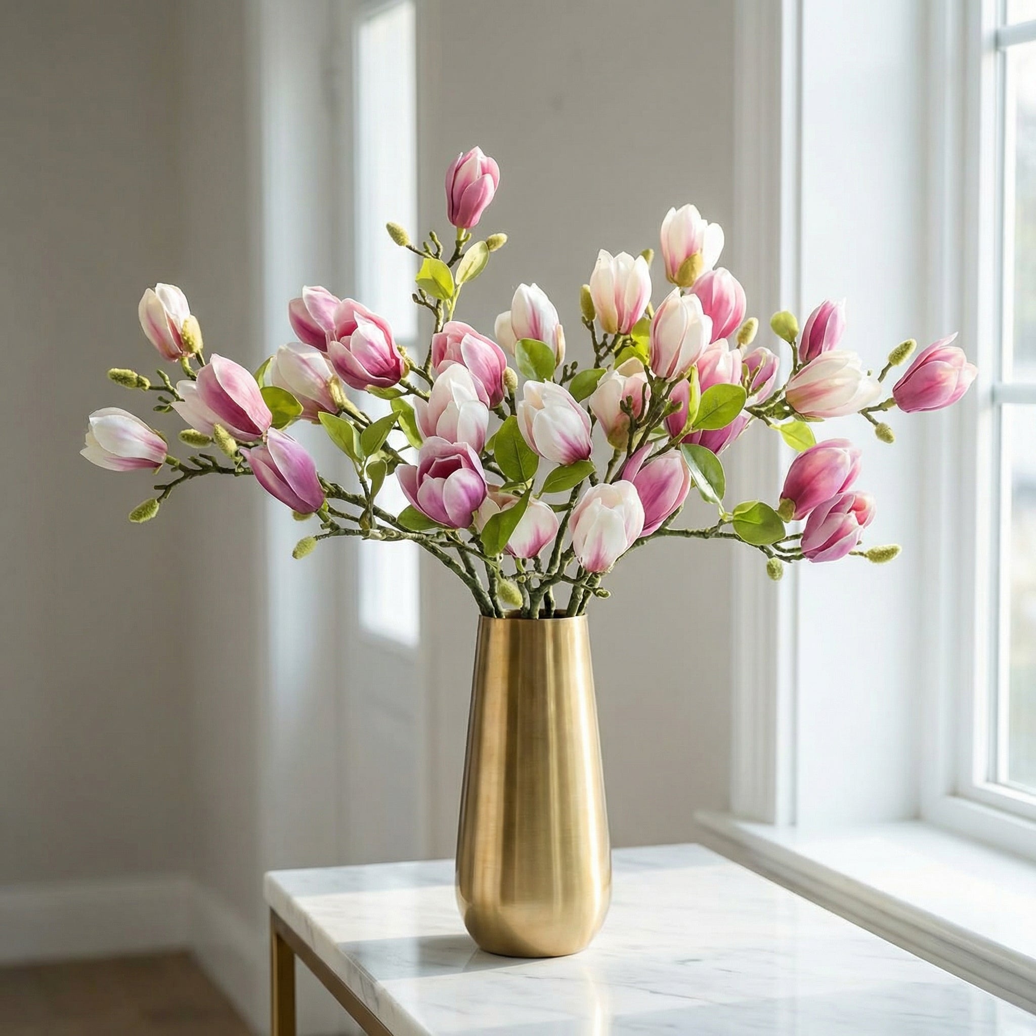 Artificial Magnolia Flower Branches Stem