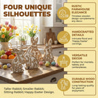 Easter Rabbit Table Wooden Signboard Decorative Set