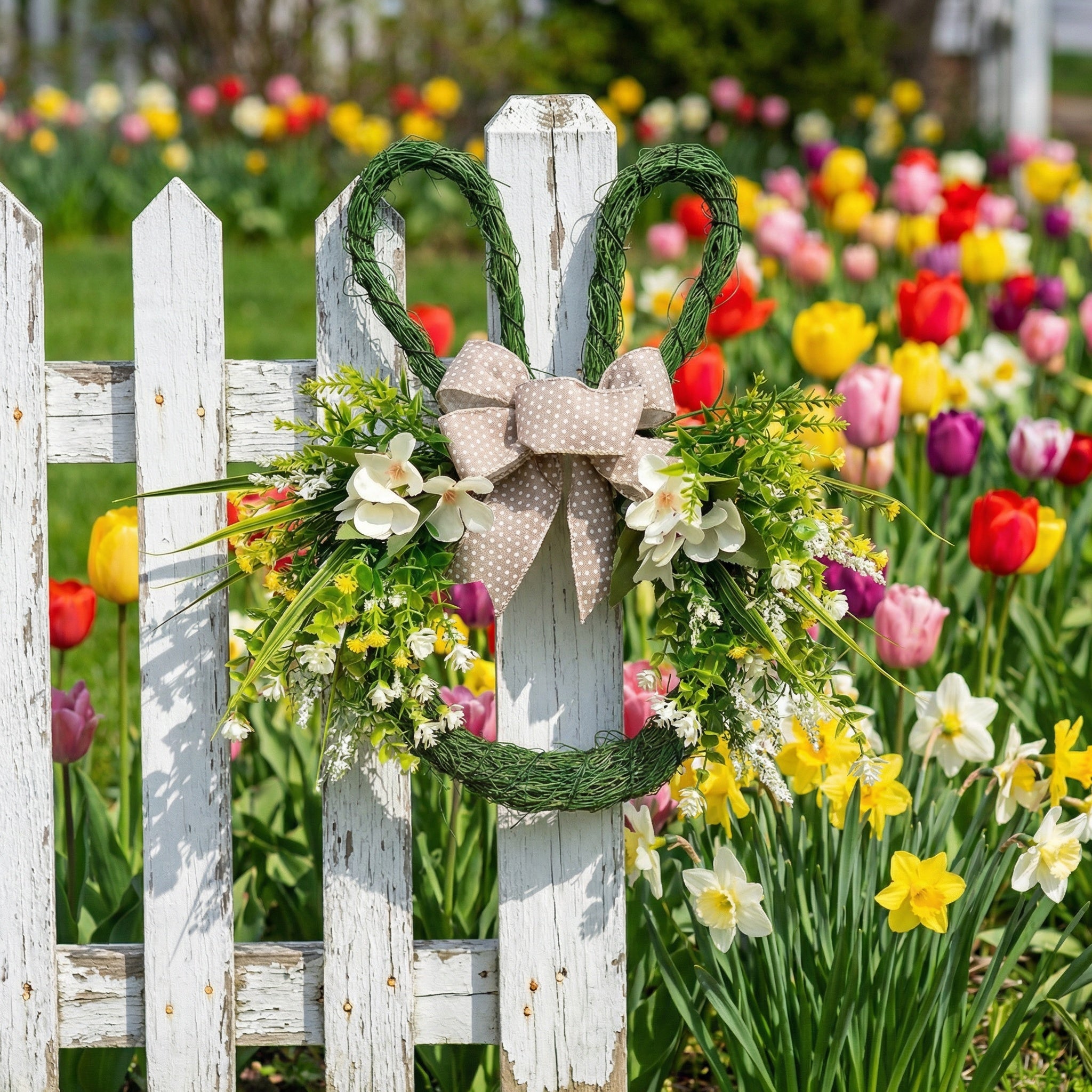 Easter Rabbit-Shaped Wreath