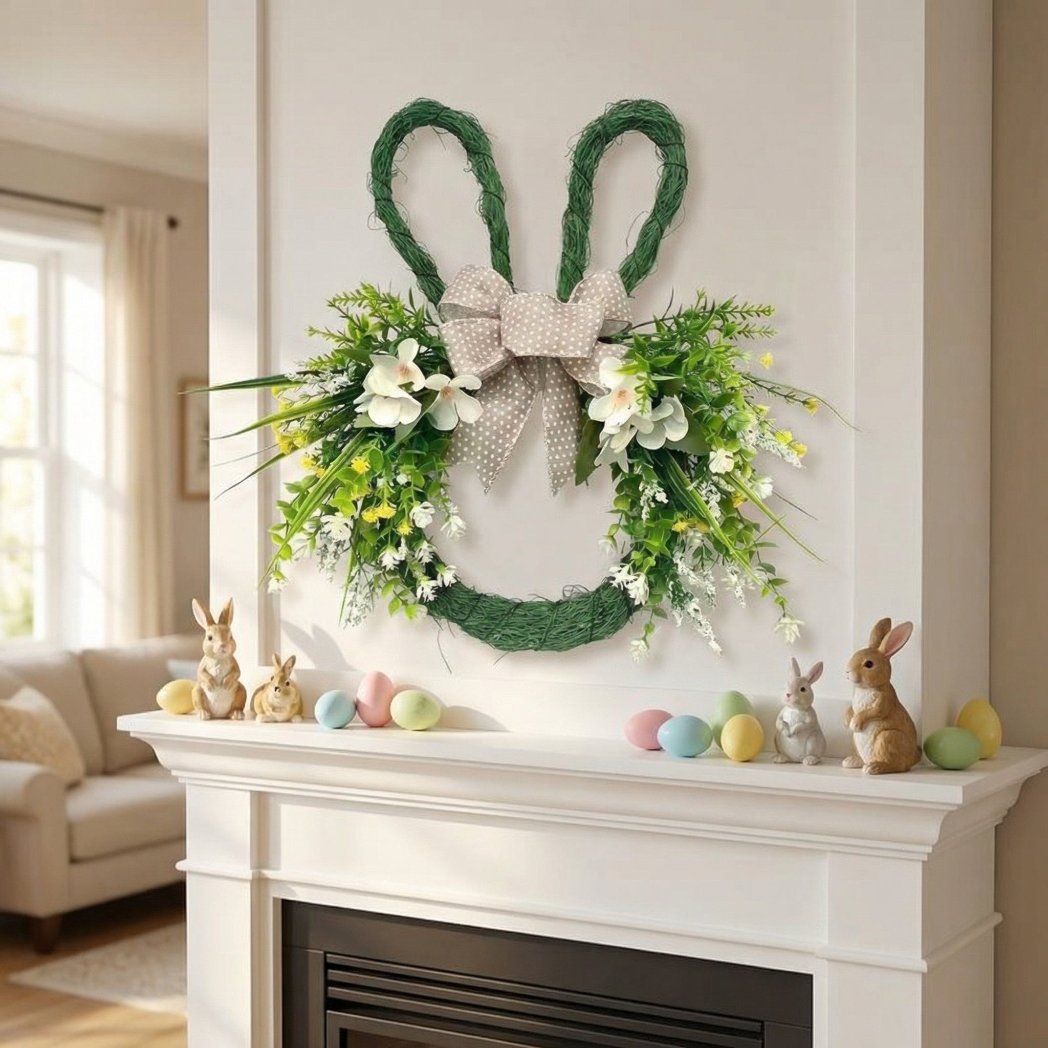 Easter Rabbit-Shaped Wreath