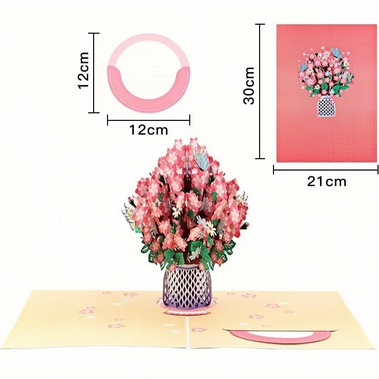 Forever-Blooming 3D Flower Pop-Up Card– Personalized Love Message & Everlasting Bloom