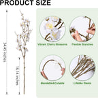 5 Stems Artificial Cherry Blossom Branches Spring Indoor Decoration