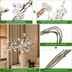 5 Stems Artificial Cherry Blossom Branches Spring Indoor Decoration