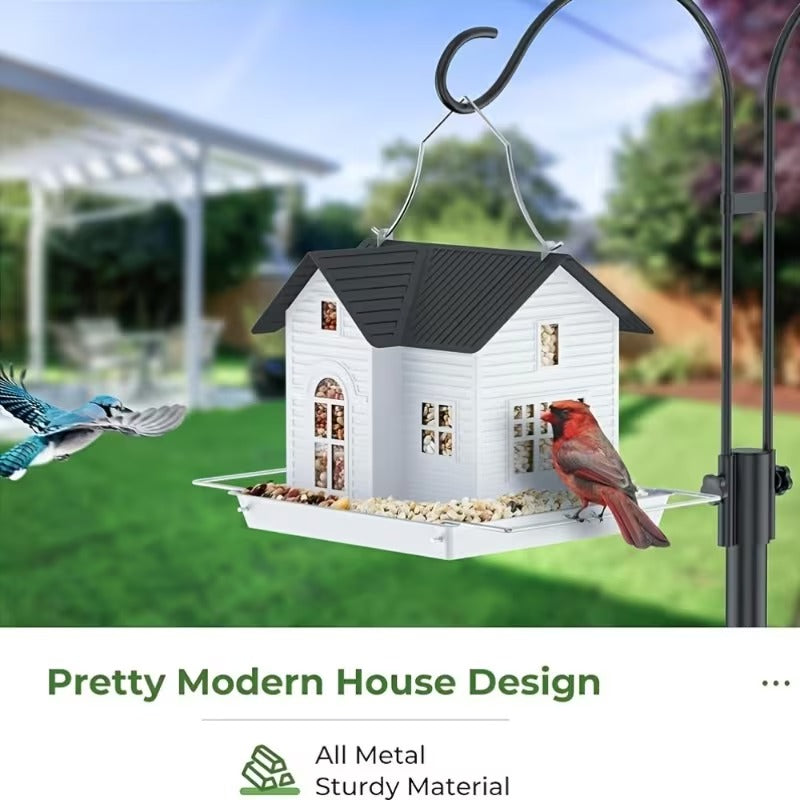 Solar-Powered Rustic Metal Bird Feeder