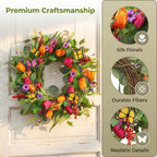 Artificial Tulip Wreath for Easter and spring decorating