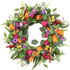 Artificial Tulip Wreath for Easter and spring decorating