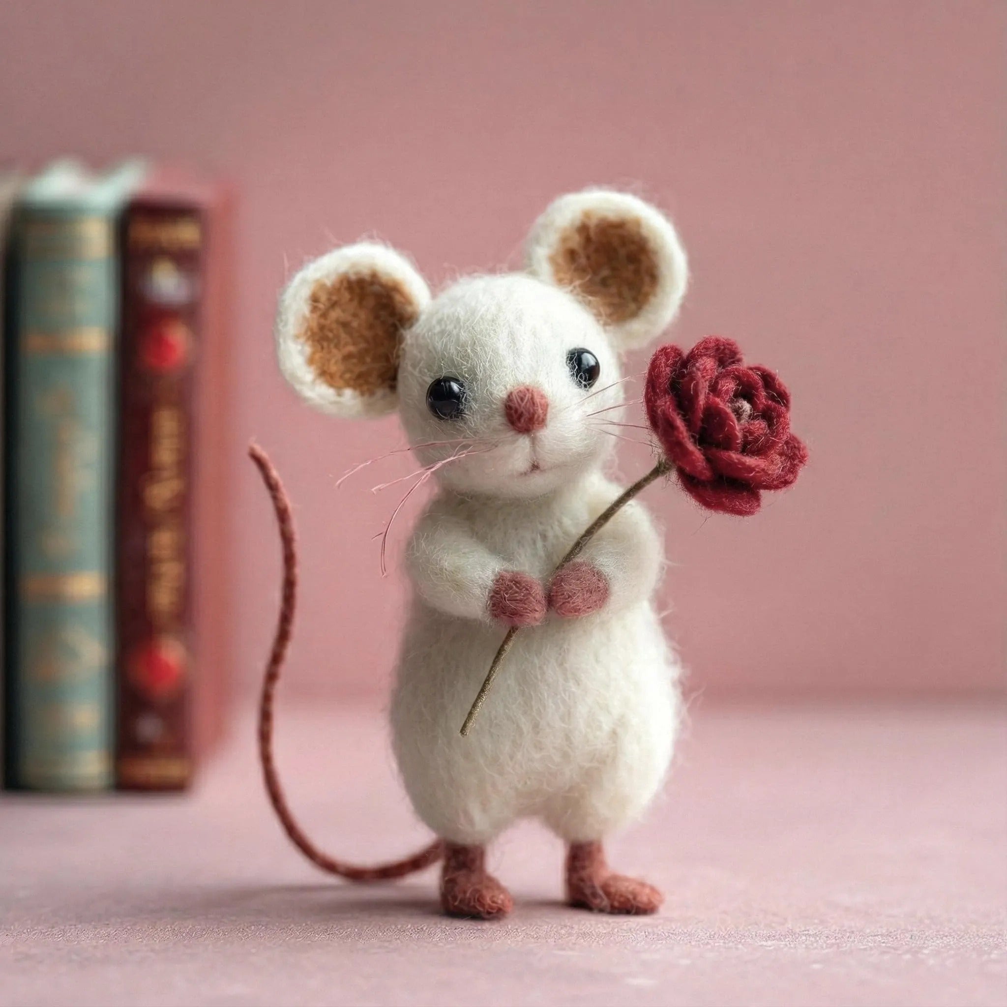 Handmade Needle Felted Mouse ,Valentine's Day Gift