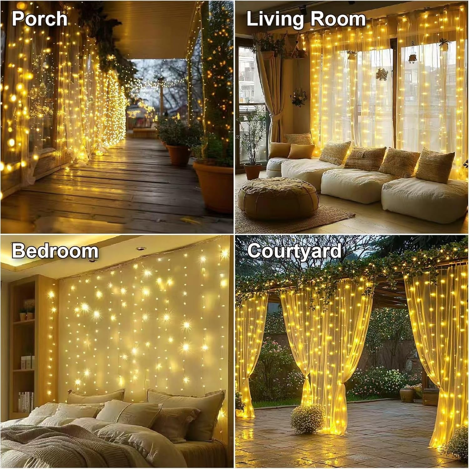Fairy String Hanging  Curtain Lights with Remote